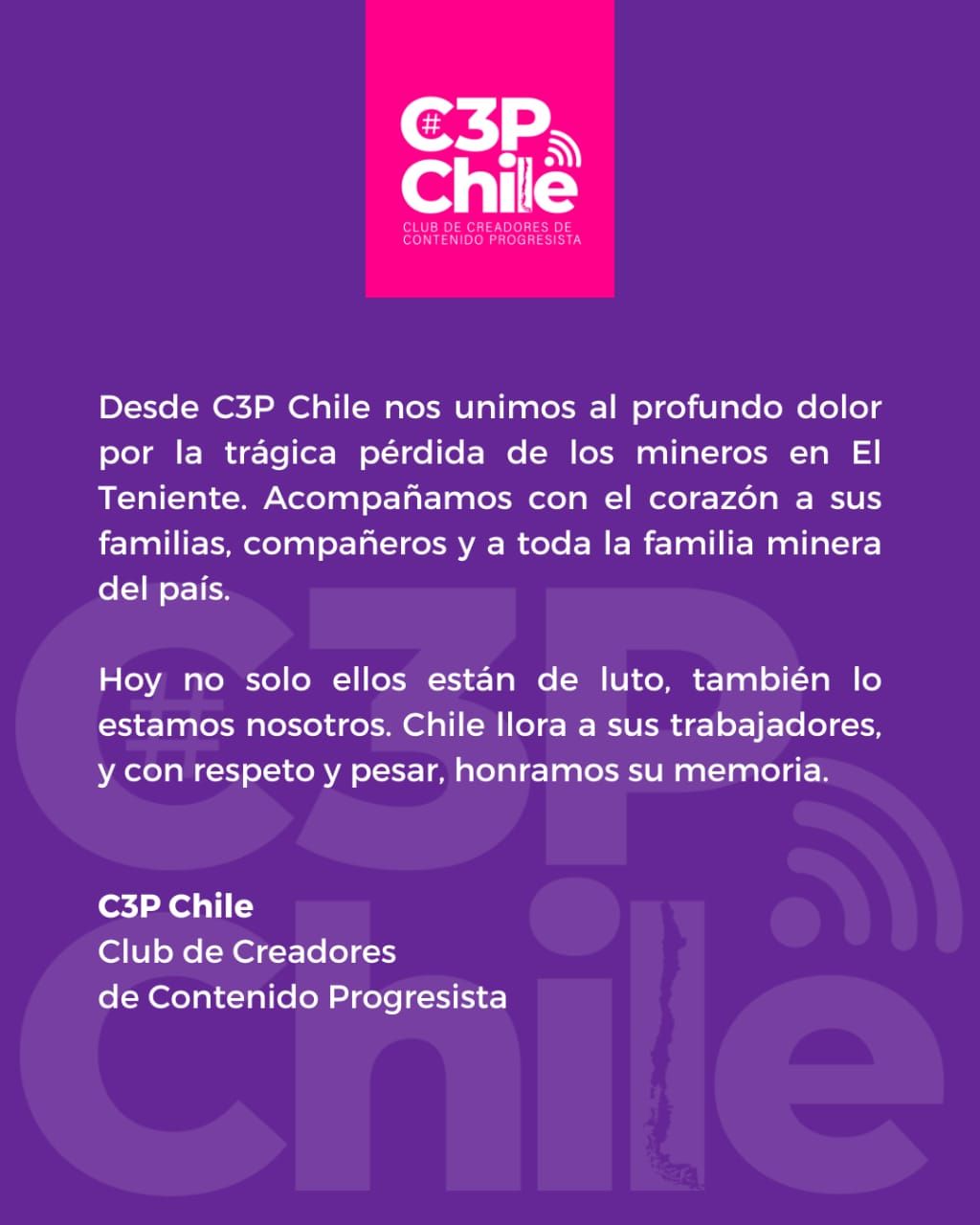 Luto: Honrando la Memoria de Nuestros Mineros